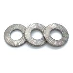 Self-locking washer for secure fastening applications, DIN 25201 standard, made of durable metal.