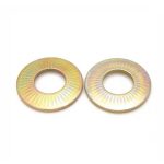 Anti-loose conical washers used to secure fasteners and prevent loosening in mechanical assemblies.