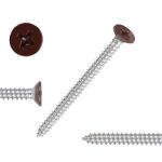 Self tapping screw with flat head and Phillips drive for metal and plastic applications.