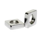 Square thin nut for mechanical fastening applications.