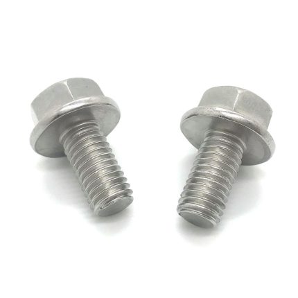 Hexagon flange bolts without serrated, made for mechanical fastening applications.