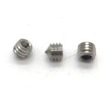 Hexagon socket set screw with cone point for secure fastening.