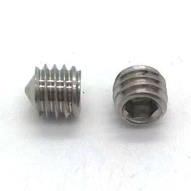 Hexagon socket set screw with cone point for secure fastening.