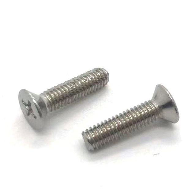 DIN965 Flat Head Phillips Machine Screw Phillips flat head machine screws for precise fastening applications.