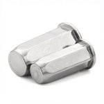 Rivet nut with flat head and hexagon shape for secure fastening in mechanical applications.