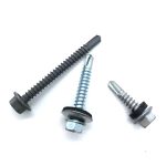Self-drilling hex head roofing screw for metal roofing applications.