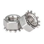Keps lock nut with external tooth washer for secure fastening.