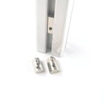 Aluminum profile fastener with spring ball for secure mounting.