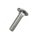 Bolt with mushroom head and square neck for secure fastening.