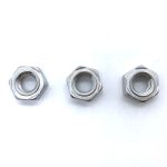 Hexagon weld nut for secure welding and fastening in mechanical assemblies.