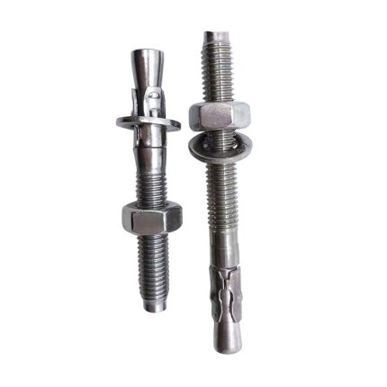 High-strength wedge anchor for secure concrete installation.