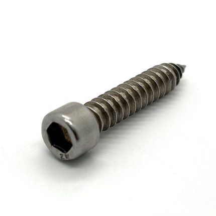 Hexagon socket cap screw for self-tapping applications. Durable metal construction with precise thre.