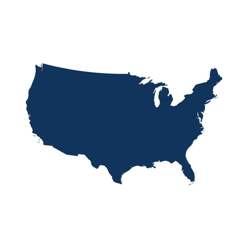 Map of North America highlighting Qi Sheng's service region.