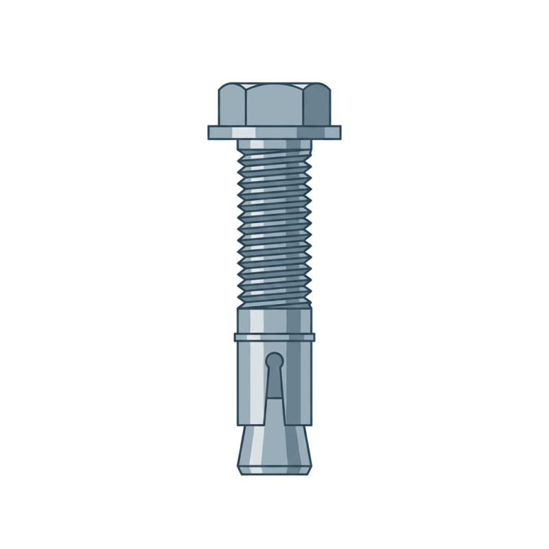 Bolt with mechanical parts for industrial fastening.