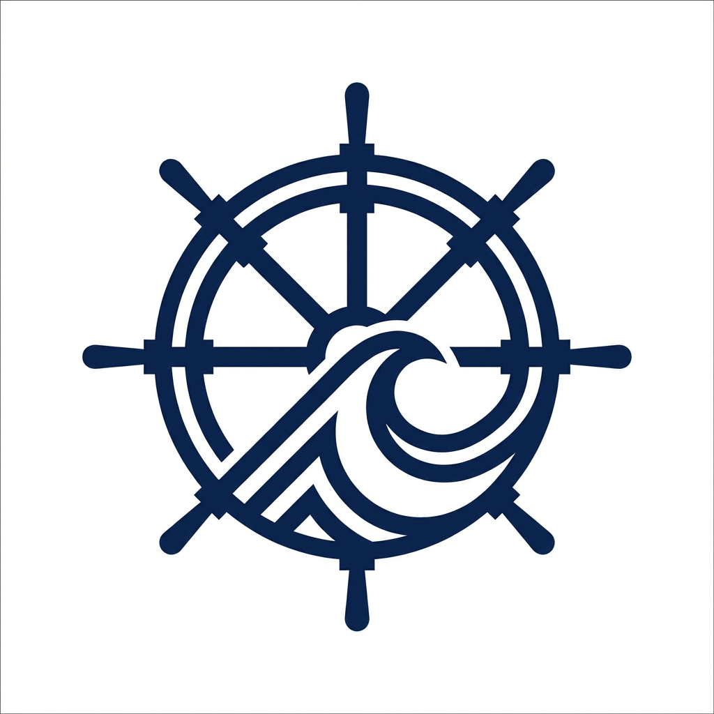 Icon of a fastener and hardware tools with a wave design, representing quality mechanical parts.