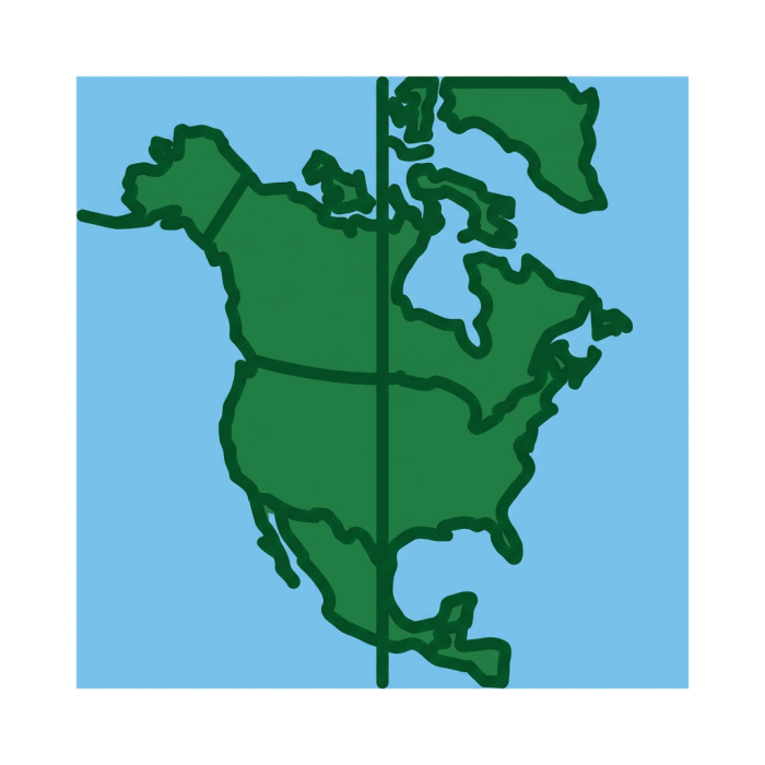Map of North America highlighting markets for fasteners and hardware.