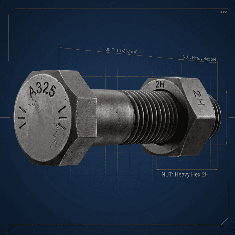 High-quality steel bolt with hex head and threading, ideal for heavy-duty applications.