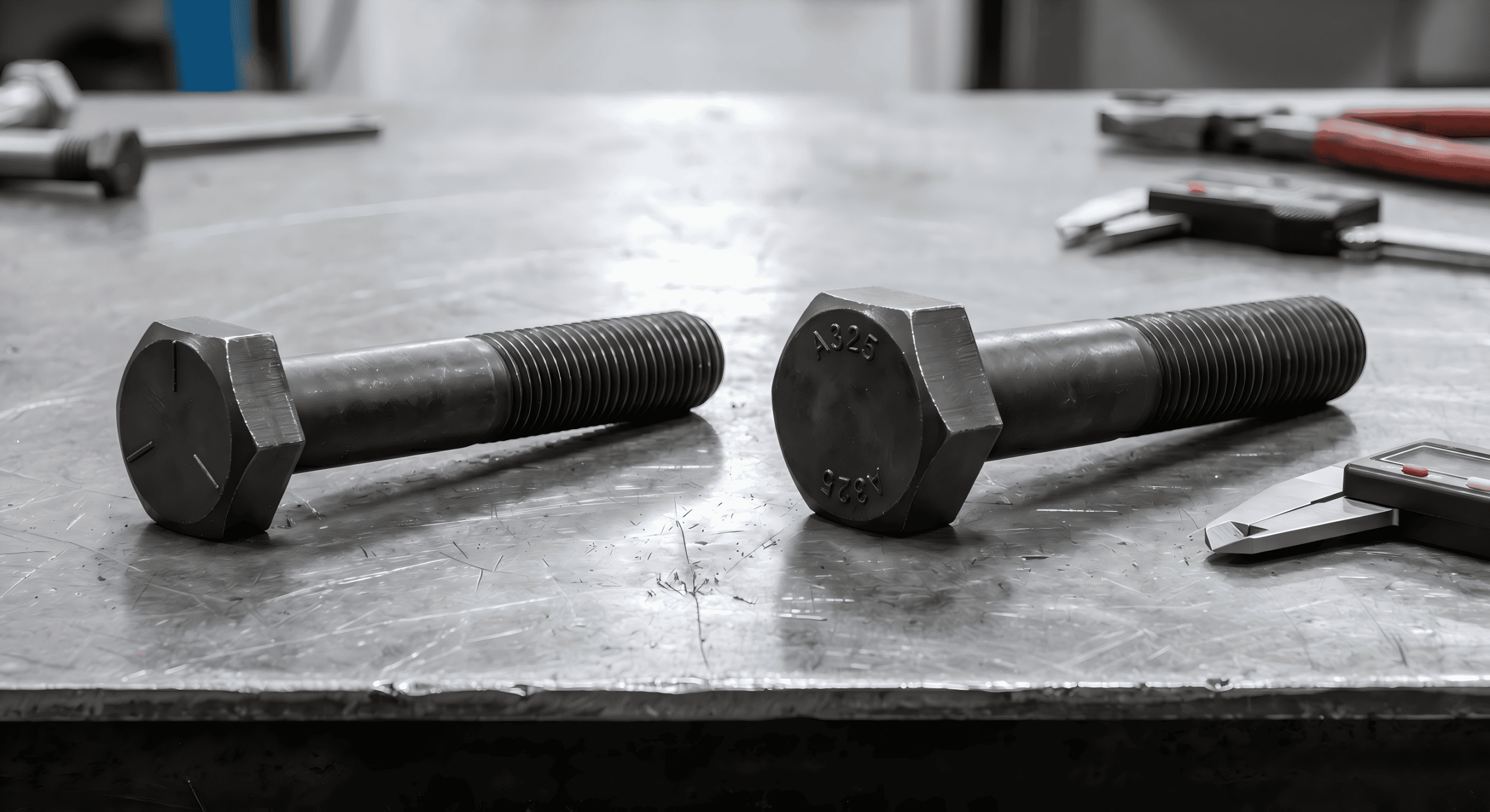 Heavy hex structural bolts and nuts used in steel construction