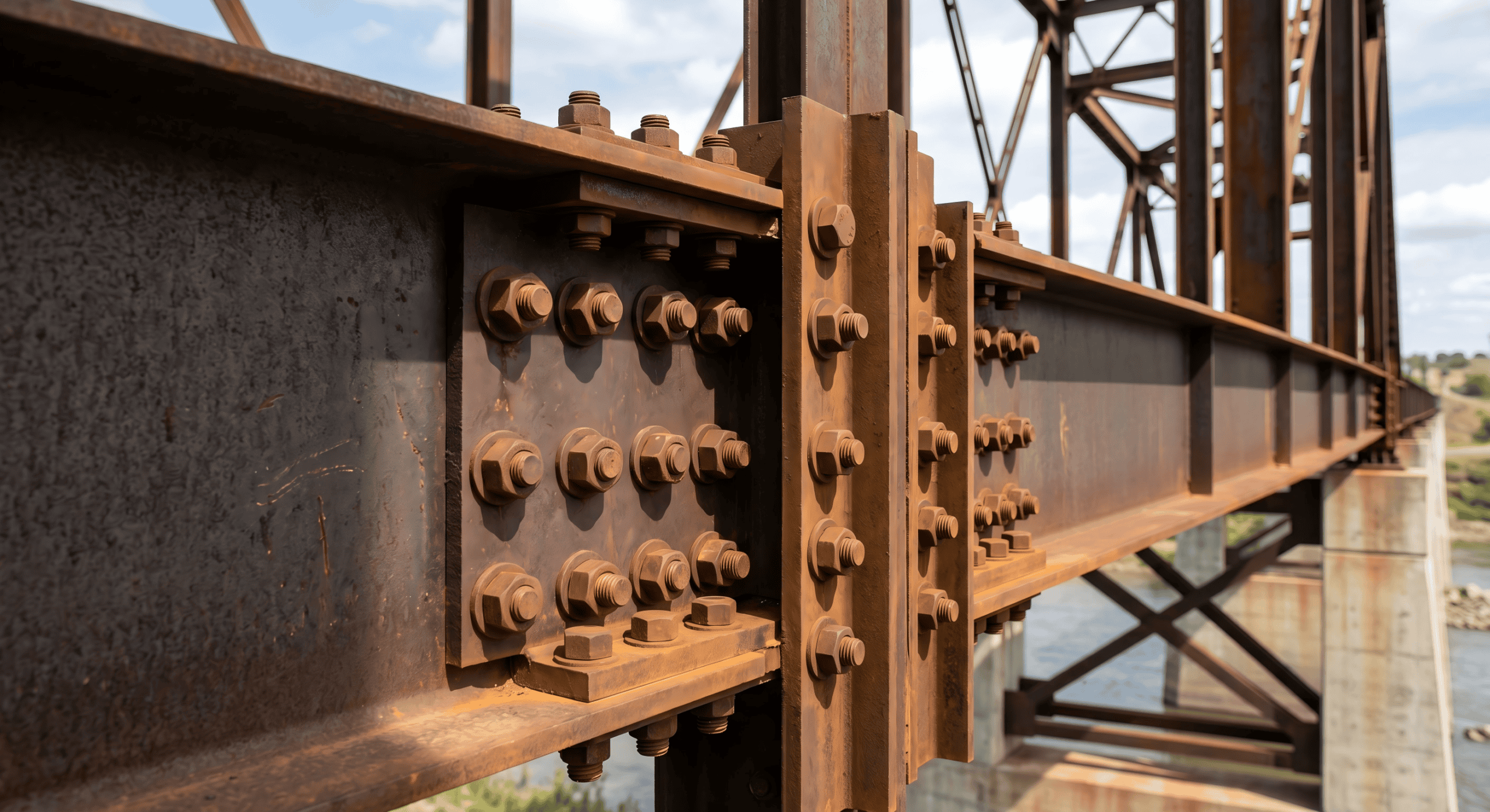 Heavy hex structural bolts and nuts used in steel construction