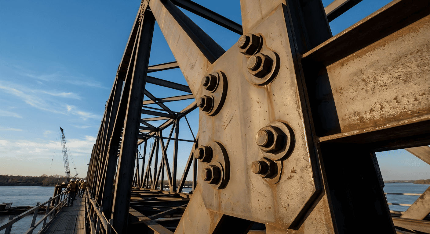 Heavy hex structural bolts and nuts used in steel construction