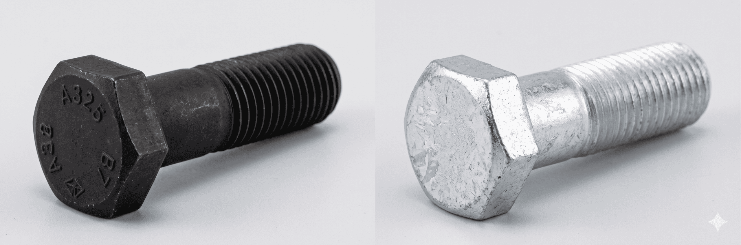 Heavy hex structural bolts and nuts used in steel construction