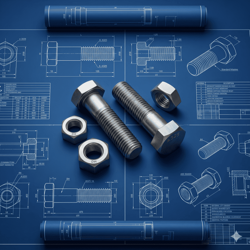 High-quality bolts and nuts for industrial mechanical parts and fasteners. Precision-engineered for.